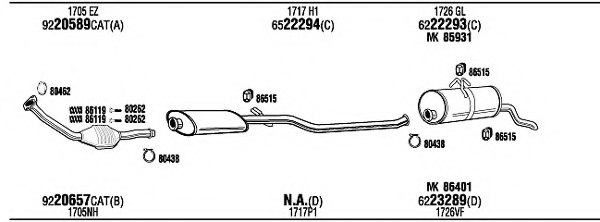WALKER PET14766B Exhaust System